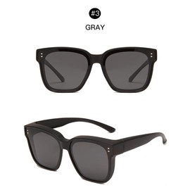 YAMEIZE Retro Wear Over Sunglasses For Men Women UV400 Protection Outdoor (Gray)