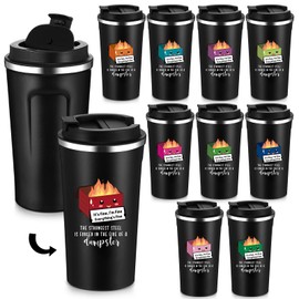 Skylety 10 Pcs Funny Dumpster Fire Gift Tumbler Emotional Support Employee Appreciation Gift Bulk for Coworker Staff Thank You 17oz Stainless Steel with Lid Dumpster Fire Desk Accessories (Multicolor)