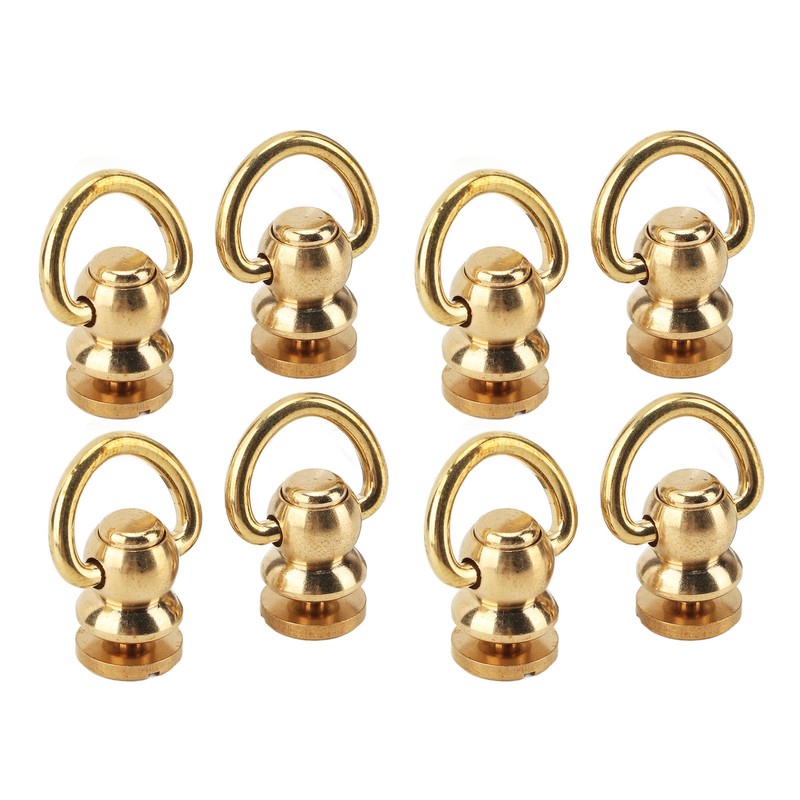 12 Sets D Ring Stud Screw Gold Brass Metal Plating