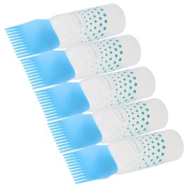 Baluue 5pcs Hair Dye Applicator Bottles Scale Comb Toner Bottles for Hair Dye Comb Plastic Oil Styling Mini Brush Oil Dispensers