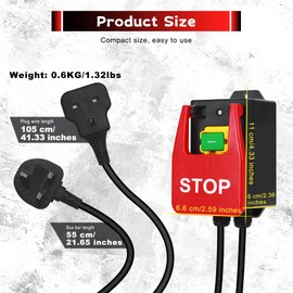 BOSYTRO Single Phase On/Off, 220V to 250V Emergency Stop Switch, Electromagnetic Pressure Switch with Socket for Quick Switch-off of Milling Tables and Electrical Equipment (stop)