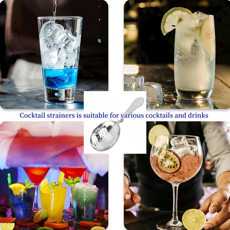 WQHLONGBO 7''Stainless Stee Cocktail Strainer for Home or Commercial Bar,Cocktail