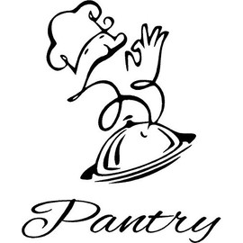 Chef's Pantry Vinyl Door Decal- Kitchen Decor (Black, 11"x13")