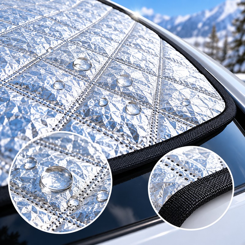 Magnetic Windshield Snow Cover for Cars & SUVs – Reflective