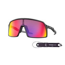Oakley Sutro (a) Low Bridge Fit Asian Fit OO9406A 940606 37MM Matte Black/Prizm Road Shield Sunglasses for Men + BUNDLE Accessory Leash + Designer iWear Kit