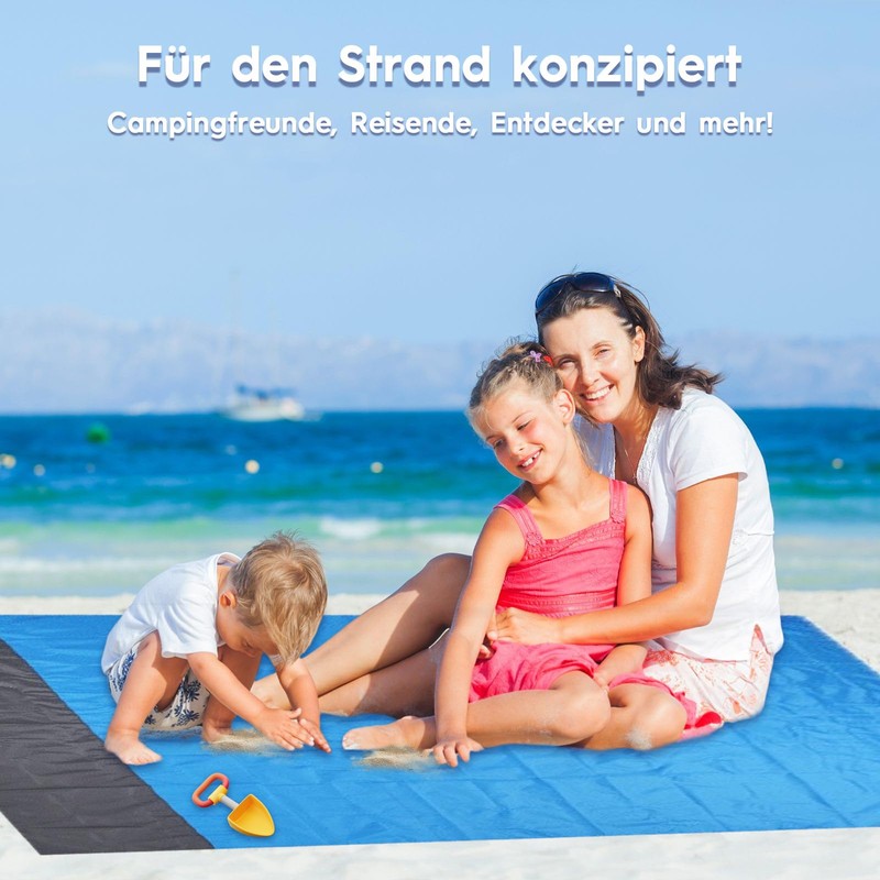 Picnic Blanket, Waterproof, Ultralight Beach Mat, Quick-Drying Beach Blanket, Sand-Free,