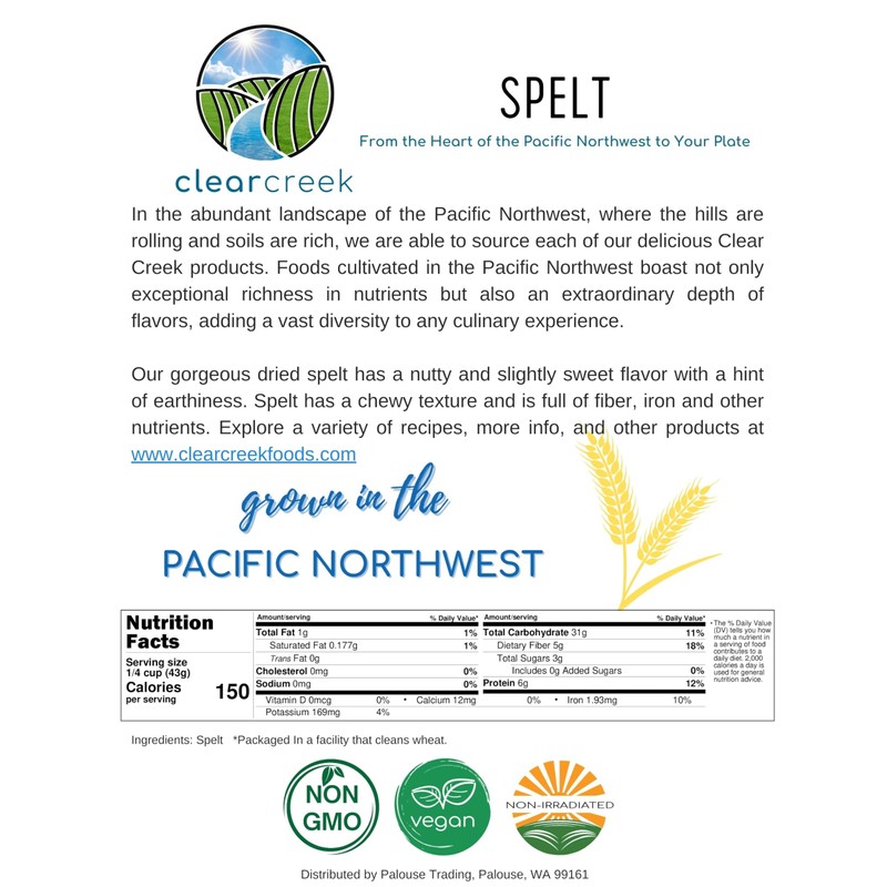 Spelt Wheat Berries | 25 LBS | Washington State Grown