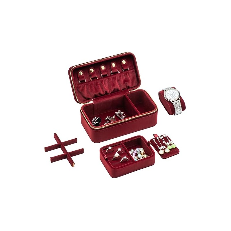 Caja Organizadora de Terciopelo para Anillos Múltiples, Bandeja Expositora con