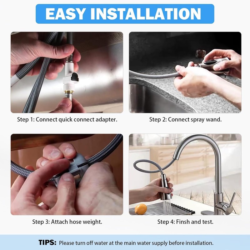 Upgraded Replacement Hose Kit for Moen Pull Down Kitchen Faucet