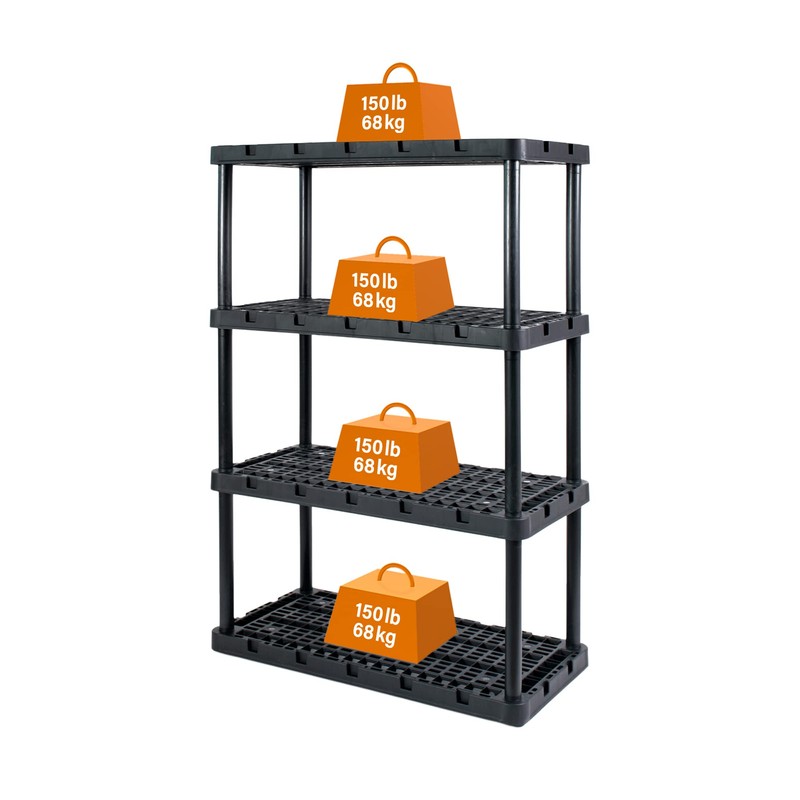 Gracious Living 4 Shelf Unit, Heavy-Duty Shelving Storage Rack for