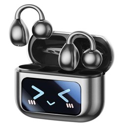 M100 Clip On Ear Headphones,Wireless Bluetooth 5.4 Headset with Led Touch Screen， Waterproof Smart Open Ear Earbuds for Outdoor, Office, Leisure, Sports Moments (Black)