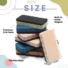 Marspark 12 Pcs Magnetic Whiteboard Dry Erase Erasers for Teachers Morandi Color Dry Erase Whiteboard Cleaning Pads Classroom Prizes Chalkboard Cleansers for School Classroom(Solid)