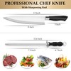 BEWOS 8-Inch Chef Knife, Professional Kitchen Knife with Knife Sharpener,