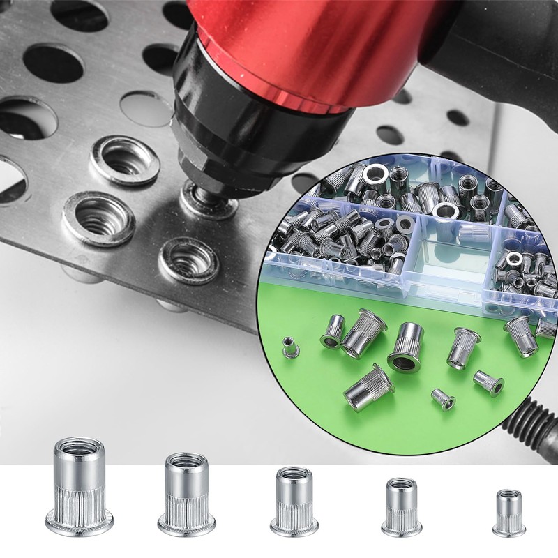 165 Pcs Rivet Nuts Set, Threaded Insert Nutsert, M3 M4