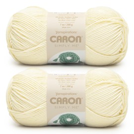 Caron Simply Me Aran Yarn - 2 Pack of 200g / 7oz - 62% Acrylic 20% Nylon 18% Wool - #5 Bulky - 246Yards - Knitting/Crochet