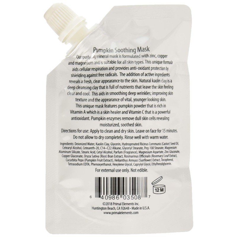 Primal Elements Face Mask, Clay Mud Facial Treatment, Multi-Use Package,