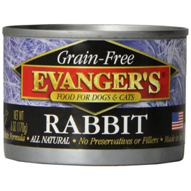 Evanger'S 776255 24-Pack Grain Free 100-Percent Rabbit For Dogs And Cats, 6-Ounce