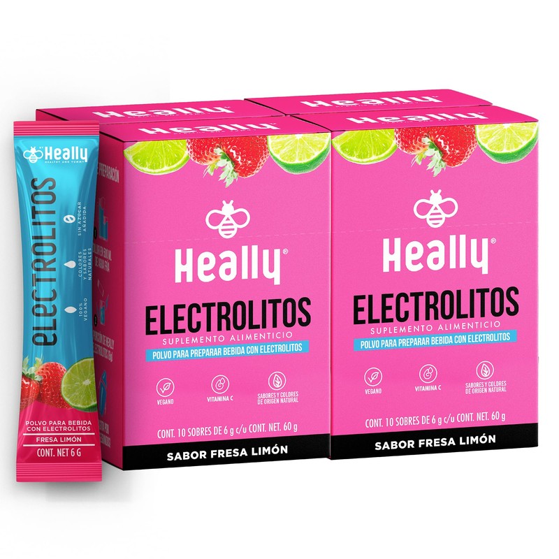 Electrolitos en Polvo Sin Azúcar, Hidratación Rápida HEALLY