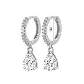 HinDaLi 3 Pairs of Earrings Silver 925 Set Earrings Hoop Earrings Silver Stud Earrings Women's Small Earrings Hanging Girls Earrings Silver Stud Earrings Women's Hanging Earrings Men's Diamond