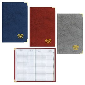 Telephone Book Address Book Approx. DIN A5 with Brass Corners Blue