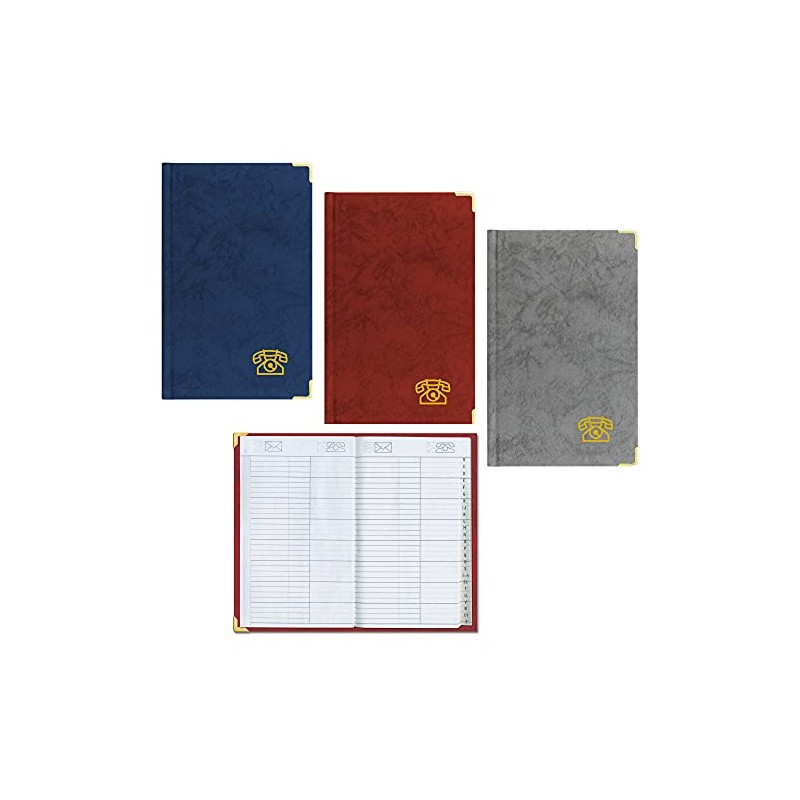 Telephone Book Address Book Approx. DIN A5 with Brass Corners