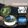 Solar Camping Fan Rechargeable Camping Light, Folding Portable Solar Outdoor