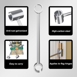 Nayoto Double Head Door Hinge Adjustment Tool, Door Hinge Tool Labor Saving, Door Adjustment Tool is Suitable for Fireproof Door, Anti-Theft Door, Flag Hinge (14 mm-18 mm, 23 mm-25 mm)