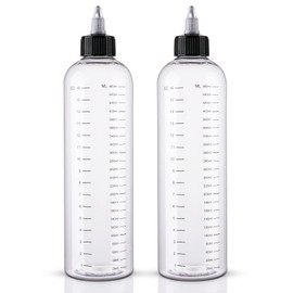 Cosywell Hair Oil Applicator 16.9oz Measured Squeeze Bottles with Graduated Scale Dye Applicator Bottle Twist-On Top Tip Cap Empty Plastic Color Oil Bottle 2 Pack