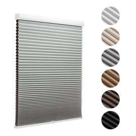 MYshade Blackout Cordless Cellular Shades Honeycomb Shades for Indoor Windows Room Darkening Blinds for Home Office Pull Down Window Shades Easy to Install 39 inch Wide, H72 Grey Pleated Shades