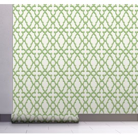 GW0081 Trellis Pattern Peel and Stick Wallpaper Roll 20.5 inch Wide x 18 ft. Long, Green