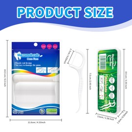 Kingbzis 300 Count Dental Floss Picks - 6 Portable Bags of 50 - Comes with a Portable Travel Case - Strong & Smooth Tooth Picks Flossers for Family Home Travel