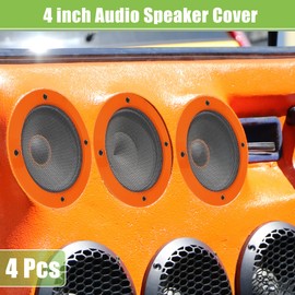 ACROPIX Universal 4" Car Speaker Grills Cover Mesh Round 4 Inch Audio Speaker Subwoofer Guard Protector Case with Mounting Screws Iron Orange - Pack of 4