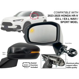 APA Replacement for Exterior Rear View Mirror Power Heated with BSD and Turn Signal Light 2023-2025 HR-V EX-L/EX-L Navi/Sport Model Driver Left Side 762583W0A43 HO1320359