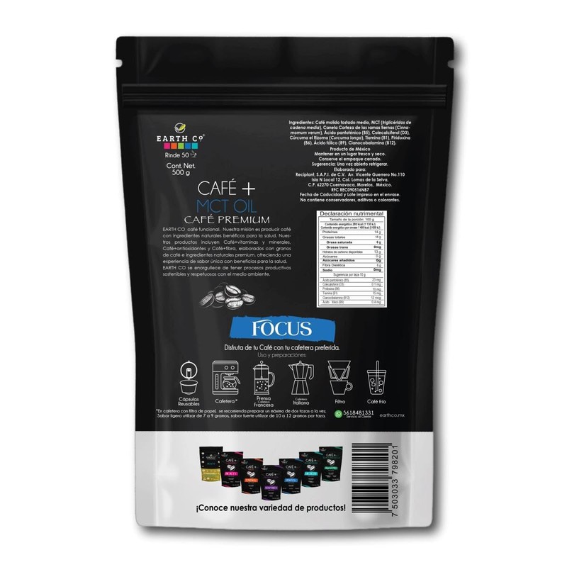 Earth Co | Café + MCT Oil Focus | Con