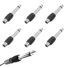 Audio Adapter 6.35 mm, 6 Pieces Audio Adapter 6.35 mm Jack Male to RCA Female Mono Jack Male to RCA Female Audio Adapter