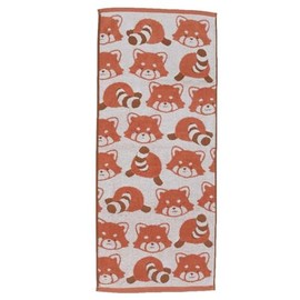 Animal Face [Face Towel] Jacquard Long Towel/Red Panda