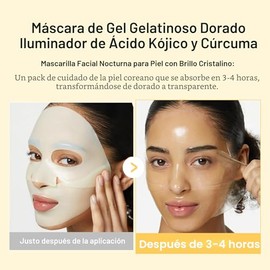 medicube Máscara de Gel Gelatinoso Dorado Iluminador de Ácido Kójico y Cúrcuma | Mascarilla Facial Nocturna para Piel con Brillo Cristalino - Elastici