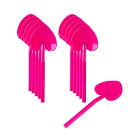 Restaurantware 3.5 Inch x 1.3 Inch Heart Spoons 500 Disposable Mini Plastic Spoons - Heart-Shaped For Desserts Magenta Plastic Tasting Spoons For Parties Or Events
