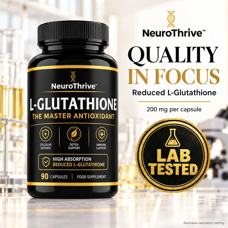 NeuroThrive Reduced L-Glutathione (GSH) 200mg, 90 Vegan Capsules