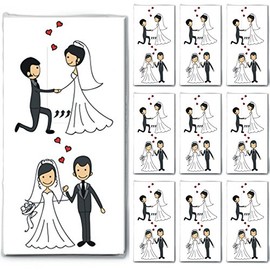 100 Handkerchiefs (10 x 10) Married Couple - Wedding Couple in Love / Wedding / Tears of Joy