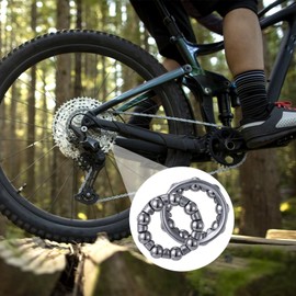 HINZIC 6pcs 1/4 in x 9 Balls Bicycle Crank Ball Bearing Stainless Steel Bike Bottom Bracket Bearings Axle Wheel Frame for Schwinn Mountain Genesis Stretch