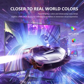 Sealan 24 inch Curved Gaming Computer Monitor FHD 1920x1080p 100Hz Refresh Rate 16:9 Aspect Ratio Free Sync Ergonomic Tilt Home Office Visual Experience for Work Play Support Wallmount (75x75mm)