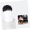LALAFINA 2pcs Men Lifelike Overhead Replacement Block Seamless Black Hair