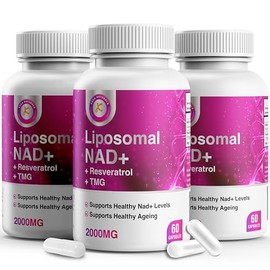 Pure NAD Resveratrol y TMG, 2000 mg, fórmula avanzada 3 en 1, apoyo inmunológico y energético, piel y salud general, 60 cápsulas