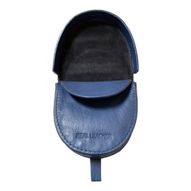 Lorenz Goat Nappa Leather Horseshoe Shape Tray Purse with Note Section - Blue