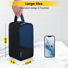 Vorspack Travel Toiletry Bag - Large Toiletry Bag for Men Water Resistant Skincare Bag Dopp Kit for Bathroom Toiletries Accessories Gifts - Navy Blue