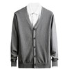 OKJCON Men's Cardigan Sweater V Neck Solid Knit Cotton Autumn