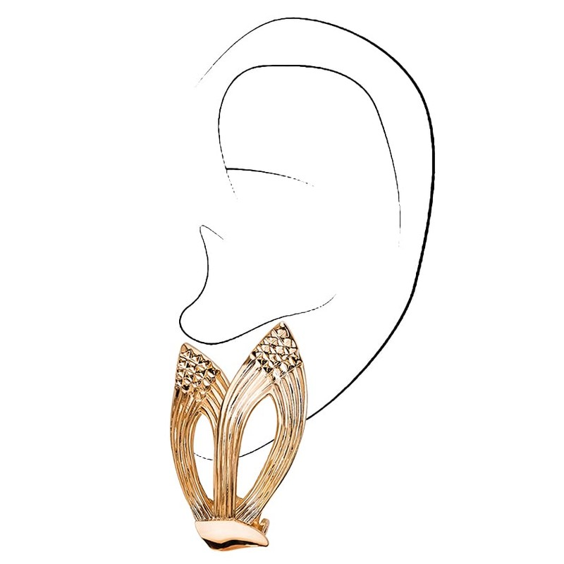 Grossé Victory GJ63509 Clip-On Earrings 22 Carat Gold-Plated, Brass, No