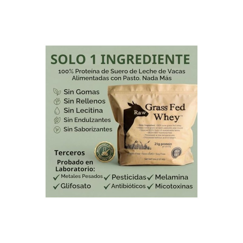 Raw Grass Fed Whey - Happy Healthy Cows, COLD PROCESSED
