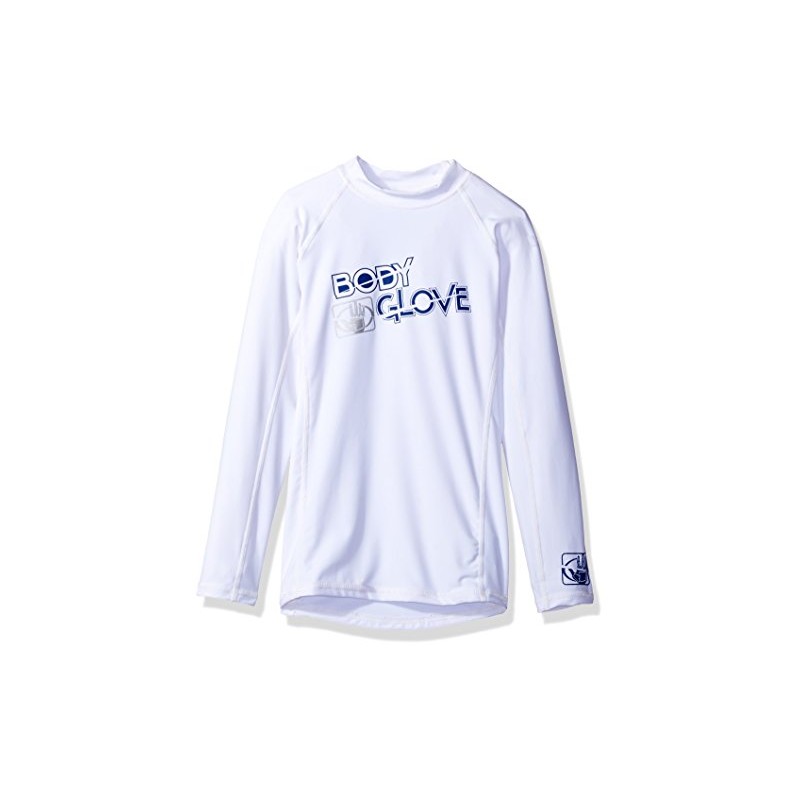 Body Glove Boys l/a Fitted Basic Rashguards, White, 6